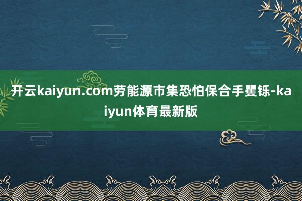 开云kaiyun.com劳能源市集恐怕保合手矍铄-kaiyun体育最新版