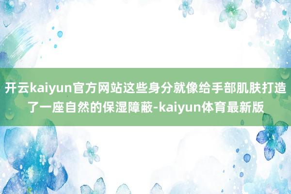 开云kaiyun官方网站这些身分就像给手部肌肤打造了一座自然的保湿障蔽-kaiyun体育最新版