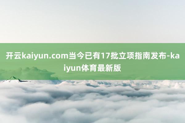 开云kaiyun.com当今已有17批立项指南发布-kaiyun体育最新版