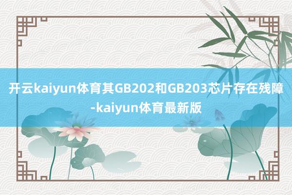 开云kaiyun体育其GB202和GB203芯片存在残障-kaiyun体育最新版