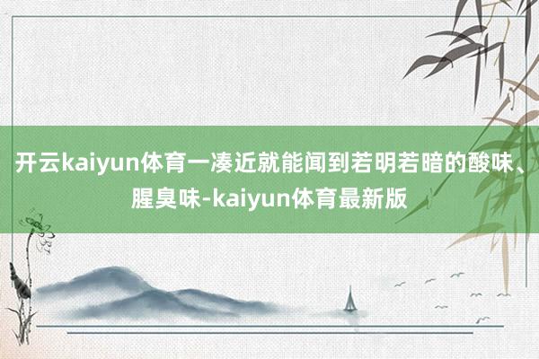 开云kaiyun体育一凑近就能闻到若明若暗的酸味、腥臭味-kaiyun体育最新版