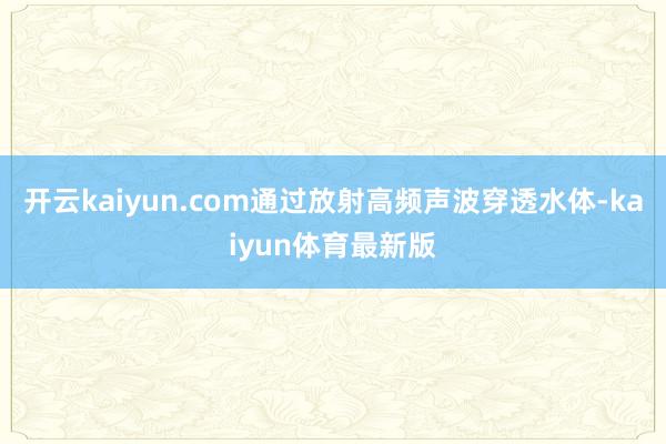开云kaiyun.com通过放射高频声波穿透水体-kaiyun体育最新版