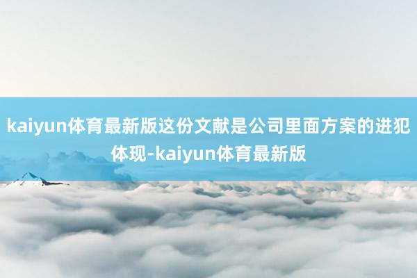 kaiyun体育最新版这份文献是公司里面方案的进犯体现-kaiyun体育最新版