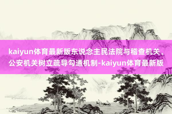kaiyun体育最新版东说念主民法院与稽查机关、公安机关树立疏导勾通机制-kaiyun体育最新版