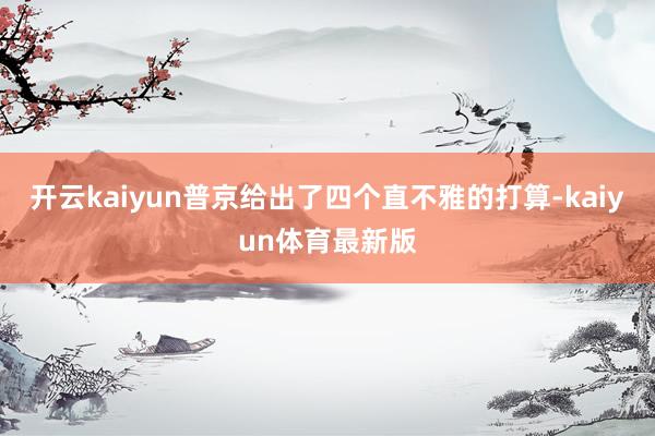 开云kaiyun普京给出了四个直不雅的打算-kaiyun体育最新版
