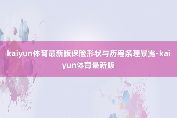 kaiyun体育最新版保险形状与历程条理暴露-kaiyun体育最新版